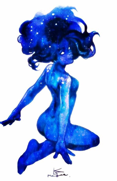 Star Lady Art, Nebula Character Design, Ice Goddess Art, Galaxy Woman Art, Cosmic Beings Art, Star People Art, Cosmic Character Design, Water Magic Art, Galaxy Girl Art