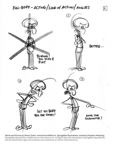 storyboard How to draw SpongeBob tips_06_Line-of-Action-Acting Squidward Spongebob Drawings, Character Design Cartoon, Draw Cartoon, Different Poses, Animation Tutorial, 캐릭터 드로잉, Gesture Drawing, Character Sketches, Animation Reference