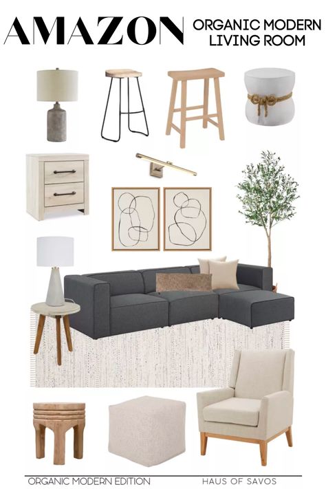 Organic Modern Living Room Grey Sofa, Organic Modern With Grey Couch, Japandi Living Room Grey Couch, Modern Boho Living Room Mood Board, Grey Organic Modern Living Room, Grey Organic Modern, Organic Modern Style Living Room, Modern Organic Living Room Grey Couch, Grey Couch Decor Living Room