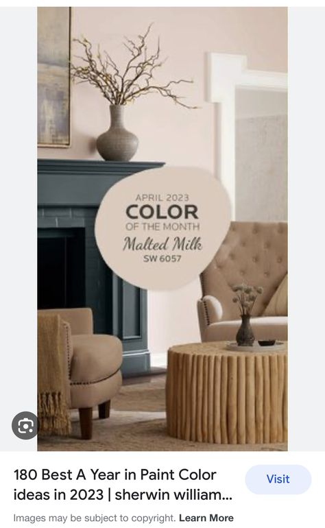 Milk Paint Behr Color, Sherwin Williams Malted Milk Paint, Behr Malted Milk, Malted Milk Paint Color, Sw Malted Milk Paint, Behr Malted, Malted Milk Sherwin Williams, Behr Light Mauve Paint Colors, Sherwin Williams Paint Neutral