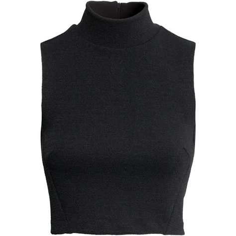 H&M Short polo-neck top (320 ZAR) ❤ liked on Polyvore featuring tops, shirts, crop tops, tank tops, black, black sleeveless top, h&m, sleeveless crop top, turtle neck crop top and sleeveless turtleneck Short Crop Tops, Tank Tops Black, Black Sleeveless Shirt, Turtle Neck Shirt, Shirts Crop Tops, Sleeveless Turtleneck Top, Shirts Crop, Turtle Neck Crop Top, Turtleneck Shirt