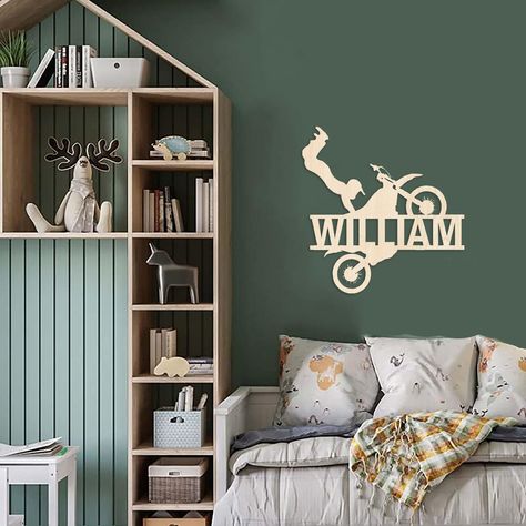 🏍️🏁 Motocross Wall Sign: Rev Up Your Room's Style! 🌟🎁 Rev up the decor of your child's space with our "Motocross Wall Sign." This isn't just a sign; it's a tribute to the thrill of motocross, a symbol of adventure, and a heartfelt addition that adds a dose of adrenaline to any room. 🏁 Motocross Enthusiast's Delight: Whether it's for a motocross-themed bedroom or a space dedicated to adventure and speed, this sign celebrates the passion for motocross and the love for the open road. 🏍️ Name Motocross Bedroom Decor, Dirt Bike Nursery, Dirt Bike Bedroom, Motocross Bedroom, Wood Nursery Decor, Custom Dirt Bike, Motocross Tracks, Moto Mom, Wood Nursery