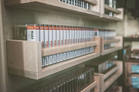 Diy Cassette, Cassette Storage, Ikea Spice Rack, Cassette Tape Storage, Music Storage, Tape Storage, Modern Industrial Decor, Cassette Audio, Cd Storage