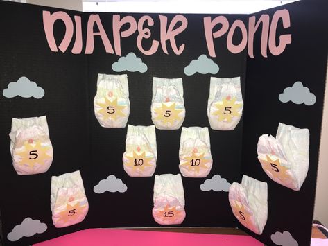 Diaper Pong Board Ideas, Diaper Ping Pong Game, Diaper Pong Board, Diaper Pong Baby Shower Game, Diaper Pong, Shower 2023, Ping Pong Games, Sprinkle Ideas, Travel Baby Showers