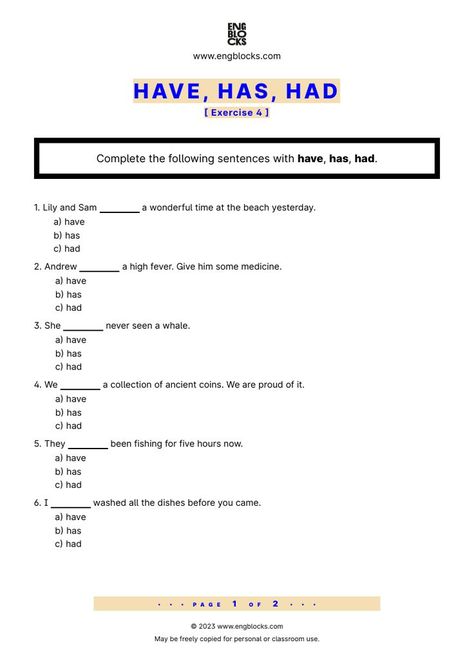 #english #englishgrammar #havehadhas #esl #eslworksheet #havehadhasworksheet #engblocks #eslwebsite English Grammar Worksheets, High Fever, Grammar Worksheets, Esl Worksheets, Ancient Coins, English Grammar, Grammar, Medicine, Key