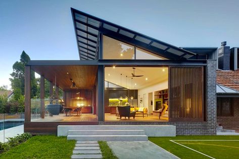 Simple Modern Roof Designs Modern Roof Design, Kensington House, Container Home Designs, Skillion Roof, Modern Shed, Shipping Container Home Designs, Shed Roof, Container House Design, Design Exterior