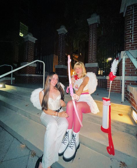 Cupid And Angel Costume, Valentine Halloween Costume, Pink Cupid Costume, Cupid Costume Aesthetic, Cupid Halloween Costume, Cupid Halloween, Cupid Costume, Pumpkin Princess, Bride Costume