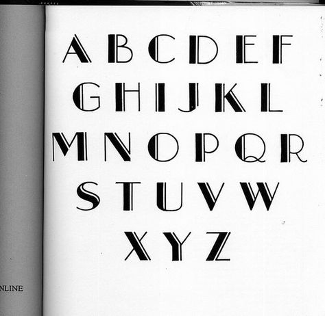 Broadway Inline ~ Scanned from "Antique Alphabets", published 1969. Alphabet Lettering, Bullet Journal Font, Journal Fonts, Writing Fonts, Typography Alphabet, Hand Lettering Fonts, Hand Lettering Alphabet, Lettering Alphabet Fonts, Hand Lettering Tutorial