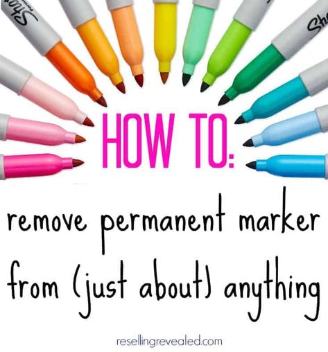 How To Get Sharpie Out Of Clothes, Removing Sharpie, Remove Sharpie, Reselling Tips, Homemade Febreze, How To Remove Sharpie, Remove Permanent Marker, Inventory Organization, Selling Stuff