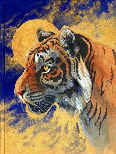 Art Gcse Sketchbook Cover, Cool Sketchbook Covers, Sketchbook Cover Ideas Paint, Tiger Painting Acrylic, Tiger Drawing, A Level Art Sketchbook, Sun Painting, Tiger Painting, Sketchbook Cover