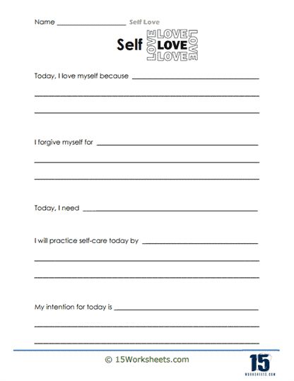 Self Love Worksheet, Set Intentions For The Day, Intentions For The Day, Holiday Science, Kindergarten Social Studies, Set Intentions, Love Articles, Express Love, Love And Forgiveness