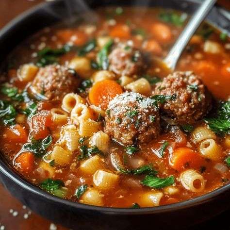 Italian Meatball Soup – Naomi's Recipes Meatball And Veggie Soup, Rice Meatball Soup, Chicken Meatball Tortellini Soup, Hearty Italian Meatball Soup, Meatball Italian Soup, Instant Pot Meatball Soup, Soup With Mini Meatballs, Foodnetwork.com Recipes The Kitchen, Italian Meatball Soup Recipes