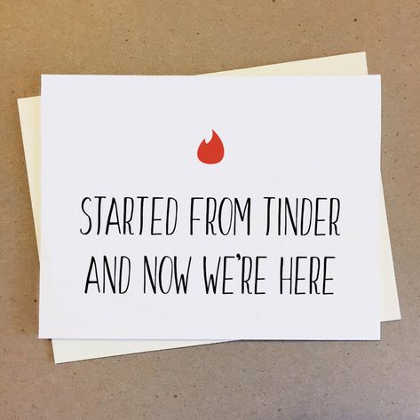 Tinder Wedding, Boyfriend Card, Card Boyfriend, Girlfriend Card, Husband Card, Funny Couple, Cards For Boyfriend, Card Anniversary, First Anniversary Gifts