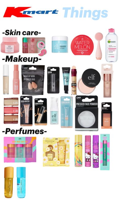 Kmart Skincare Kmart, Kmart Bedroom Ideas, Kmart Finds, Preppy School Supplies, Dollar Tree Haul, Shopping Wishlist, Cheap Skin Care Products, Preppy School, Bday Gift