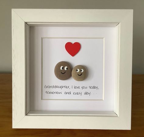 Combine pebbles with larger rocks and drought-tolerant plants for a low-maintenance garden. Pebble Art Grandparents, Pebble Art Ideas, Stone Pictures Pebble Art, Cornwall Beaches, Pebble Art Family, Granddaughter Birthday, Pebble Pictures, Devon And Cornwall, Handmade Gift Tags