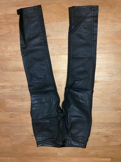 Wax Denim, Coated Denim Jeans, Coated Denim, Men's Bottoms, Clothing Pieces, Balenciaga Mens, Denim Coat, Coat Pant, Mens Bottom