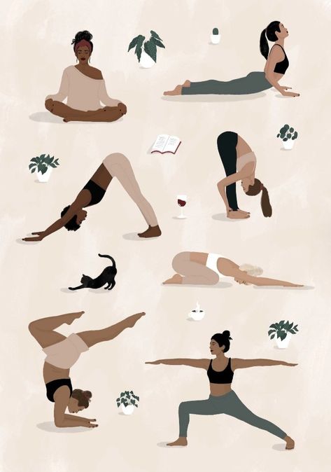 Yoga Wallpaper Art, Yoga Aesthetic Art, Yoga Wallpaper, Yoga Chart, Yoga Kunst, Yoga Place, Yoga Stickers, Yoga Illustration, Yoga Studios