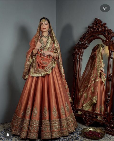 Peach Clothes, Latest Bridal Lehenga Designs, Bridal Lehenga Designs, Latest Bridal Lehenga, Wedding Lehenga Designs, Indian Bride Outfits, Latest Bridal Dresses, Indian Dresses Traditional, Bridal Dress Fashion