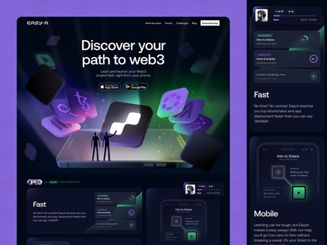 EasyA Web Design by Benten Woodring for unfold on Dribbble Ui Design Principles, Brand Essence, Web Development Tools, Cloud Computing Services, Creative Web Design, Web Ui Design, Webpage Design, App Design Inspiration, Application Design