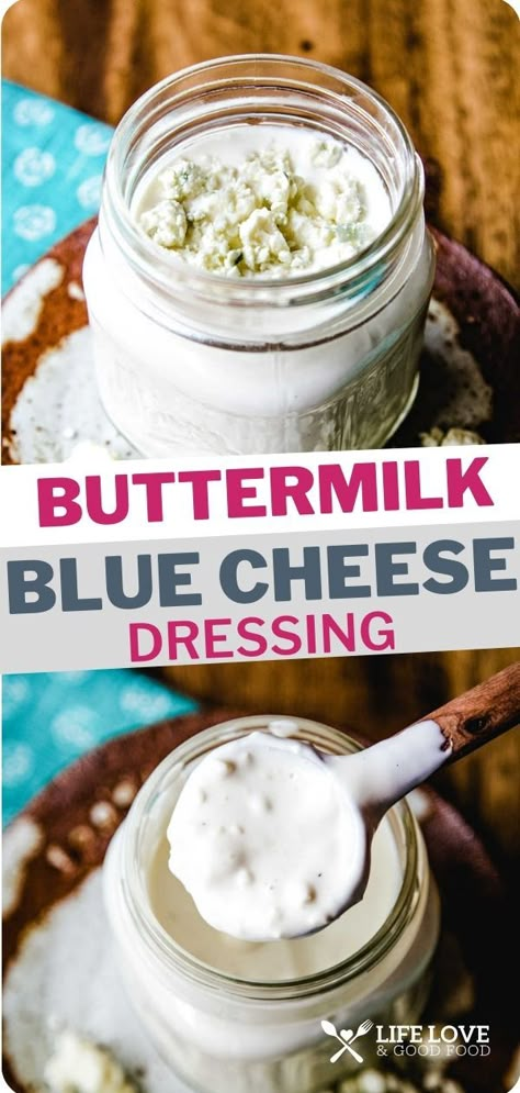 Buttermilk Blue Cheese Dressing, Blue Cheese Dressing Recipe, Cheese Salad Dressing, Bleu Cheese Dressing, Homemade Dressings, Buttermilk Dressing, Smoked Chicken Wings, Blue Cheese Salad, Salad Dressing Recipes Homemade