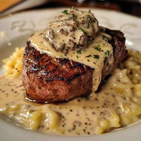 Truffle Butter Steak, Filet Mignon Pasta Recipes, Truffle Sauce For Steak, Filet Mignon With Mushroom Sauce, Truffle Butter Sauce, Truffle Recipe Dinner, Bernaise Sauce Recipe Filet Mignon, Truffle Recipe Mushroom, Recipes With Truffle