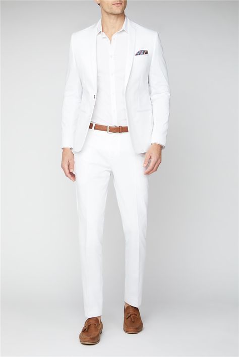 All White Mens Outfit, White Prom Suit, Casual Wedding Suit, White Blazer Men, Suits For Guys, White Suit Jacket, White Jacket Outfit, Mens White Suit, White Outfit Ideas