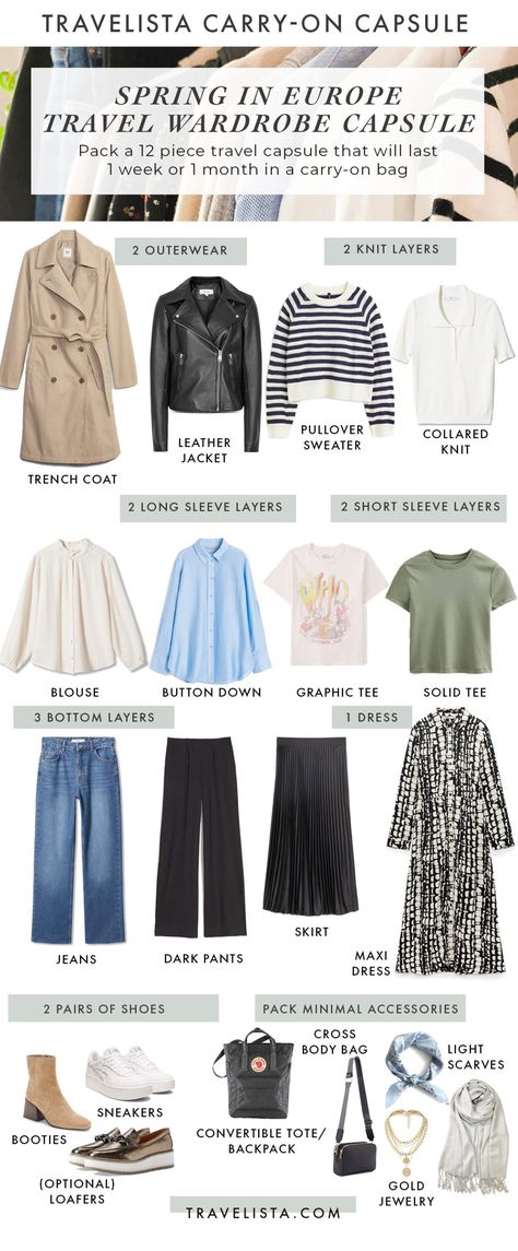 Travel Capsule Wardrobe Spring, Spring Travel Capsule, Layered Outfits Spring, Japan Outfits, Capsule Wardrobe Women, Travel Capsule, Spring Capsule, Travel Capsule Wardrobe, Spring Capsule Wardrobe