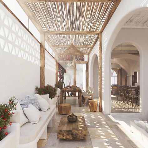 Arabic House Design, Moroccan Villa, Spanish Courtyard, Bali Style Home, Interior Design Behance, Muji Home, Resort Interior, Bali Resort, Villa Style