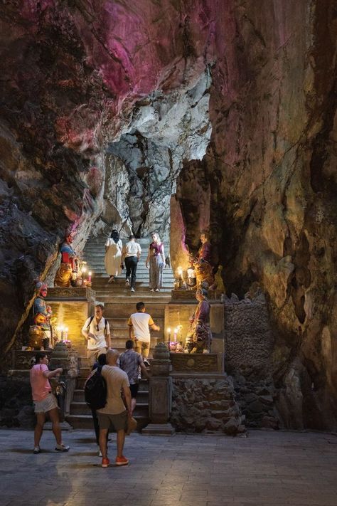 Da Nang in a Day? You got it! Explore the serene Lady Buddha, hike the Marble Mountains, and catch epic sunset views! Click for the ultimate Da Nang day trip itinerary! | Da Nang | Hoi An Vietnam | Things to Do | What to Do | Travel Guide | Travel Photography Marble Mountain Vietnam, Lady Buddha, Marble Mountain, Mountains Sunset, Hoi An Vietnam, Mountain Sunset, Trip Itinerary, Hoi An, Vietnam Travel