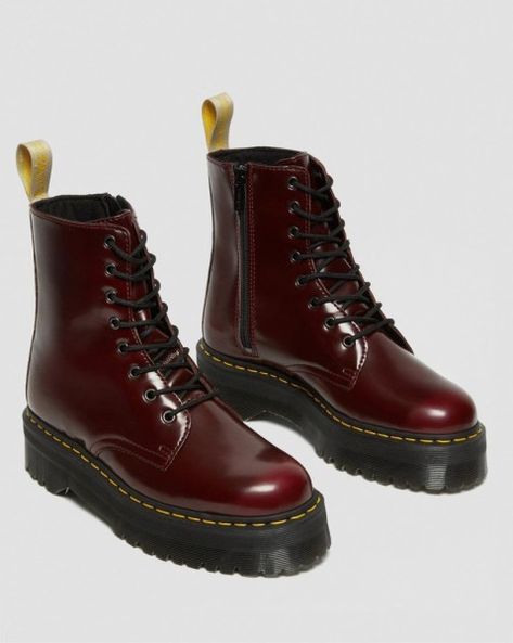 Cherry Red Doc Martens, Dr Martens Cherry Red, Cherry Red Dr Martens, Red Dr Martens, Red Doc Martens, Leather Shirt Dress, Tan Belt, Vegan Boots, Shiny Leggings