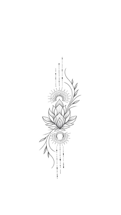 Woman Tattoo Locations, Geometric Vine Tattoo, Fine Line Tattoo Stencil Outline, Ebbs And Flows Tattoo, Trendy Tattoos For Women 2023, Back Of Forearm Tattoos For Women, Boho Flower Tattoo, Mandala Tattoo Ideas For Women, Symbolic Tattoos For Women