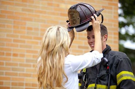 Things To Know Before Dating A Firefighter Firefighter Couple Pictures, Firefighter Couple, Firefighter Boyfriend, Firefighter Engagement, Firefighters Daughter, Firefighter Girlfriend, Firefighter Humor, Firefighter Wedding, Firefighter Pictures