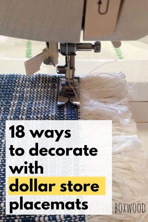 Easy home decor ideas on a budget by reusing dollar store placemats. Check out these cute home decorating ideas using plastic, cloth and wicker placemats for easy cheap home crafts. Placemats Repurpose Ideas, Dollar Store Placemat Crafts, Placemat Upcycle Ideas, Placemat Decor Ideas, Placemats Ideas Diy Quilted, Diy Fabric Decor Ideas, Placemat Design Ideas, Dollar Tree Placemats Ideas, Repurpose Placemats