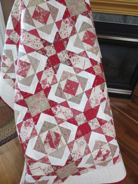 French General Fabric, Red And White Quilts, French General, Jellyroll Quilts, Quilt Binding, Red Quilts, Precut Quilts, Strip Quilts, Star Quilt Patterns