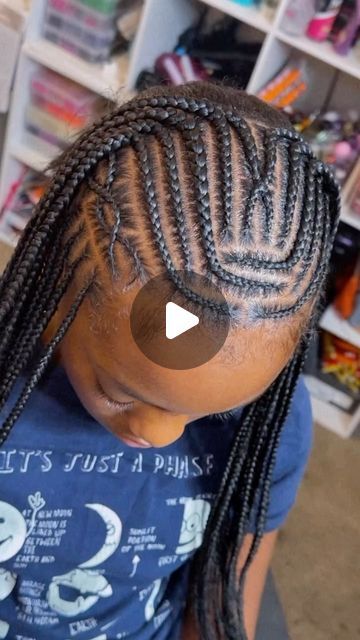 Hair Braid Designs For Kids, Braids In The Front Box Braids In Back, Black Girls Hairstyles For Kids Braids, Braids In The Front Knotless In The Back, Kids Knotless Box Braids, Goddess Braids For Kids, Kids Braided Hairstyles Natural Hair, Braids For Black Kids, Braids In The Front Natural Hair