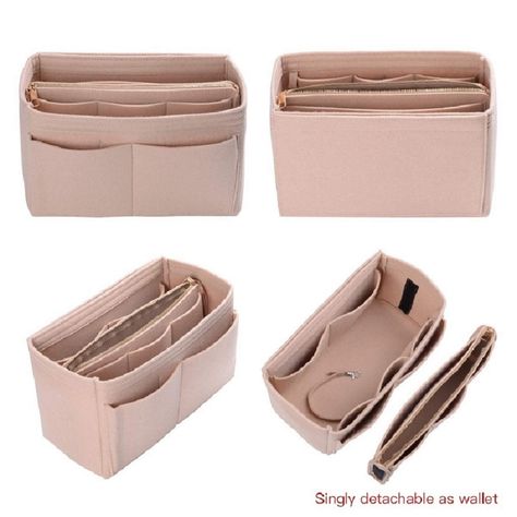 ZTUJO Purse Organizer Insert, Felt Bag Organizer with Metal Zipper, Handbag & Tote Shaper, For Speedy Neverfull Tote, 7 Sizes, Beige, M : Amazon.co.uk: Fashion Handbag Organizer Insert, Sac Louis Vuitton, Purse Organizer Insert, Felted Handbags, Purse Organizer, Bag Insert, Makeup Bag Organization, Handbag Organization, Bag Organizer