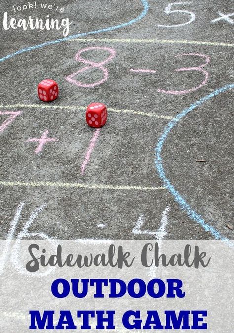 Make arithmetic fun for kids with this Sidewalk Chalk Outdoor Math Game! Awesome for active learners! Outdoor Math Games, Chalk Activities, Outdoor Learning Activities, Sidewalk Chalk Art, Math Games For Kids, Fun Math Games, Math Game, Summer Learning, Outdoor Activities For Kids