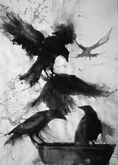 Crow Art, Black Birds, Raven Art, Soyut Sanat Tabloları, Arte Fantasy, Watercolor Bird, Metal Plate, Kraken, Dark Fantasy Art