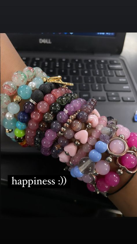 Pinterest Wrist Bracelets, Stacked Bracelets Aesthetic, Lots Of Bracelets On Wrist, Bracelet Black Women, A Lot Of Bracelets, Beaded Bracelets With Charms, Body Jewelry Diy, Charm Bracelets For Girls, Girly Bracelets