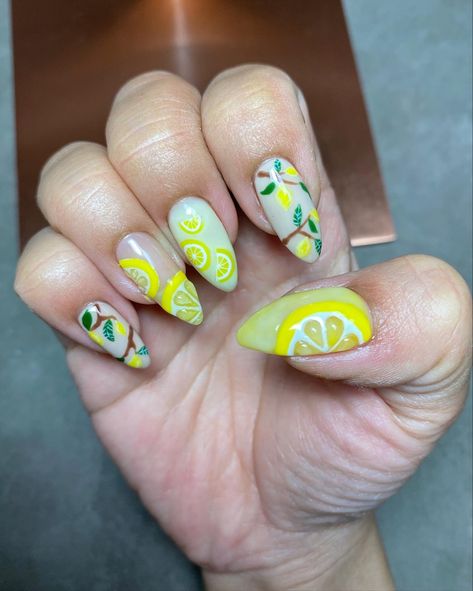 Lemon Nails, Trendy Nail Design, Trendy Nails, Pretty Nails, Nail Designs, Nail Art, Nails, Makeup