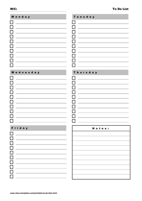 Printable to-do list 5-days weekly plan | Templates at allbusinesstemplates.com To Do List Ideas School, To Do Lists Templates, To Do List Template Student, Organisation Templates, Weekly Todo List, Goodnotes To Do List, Todo List Template, School To Do List, Weekly To Do List Template