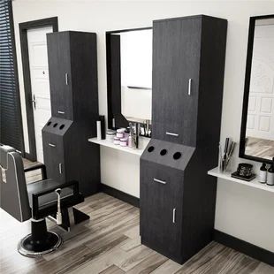 Hair Salon Reception Desk, Modern Beauty Salon, Barber Station, Salon Reception Desk, Freestanding Storage Cabinet, Beauty Salon Furniture, Beauty Salon Equipment, Salon Stations, Barber Shop Decor