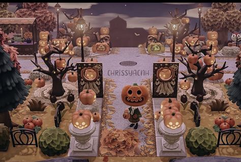 Acnh Halloween Island Ideas, Colin Crossing, Acnh Halloween Code, Cottage Core Animal Crossing, Animal Crossing Music, Witchy Cottage, Fall City, Animal Crossing Guide, Animal Crossing Wild World