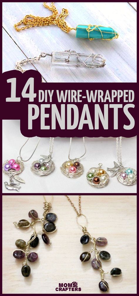 Diy Wire Wrapped Pendant Tutorial, Wrapping Crystals, Diy Wire Wrapped Pendant, Jewelry Websites, Diy Statement Necklace, Wire Wrap Jewelry Designs, Wire Wrapping Diy, Wire Wrapped Jewelry Diy, Wire Wrapped Jewelry Tutorials