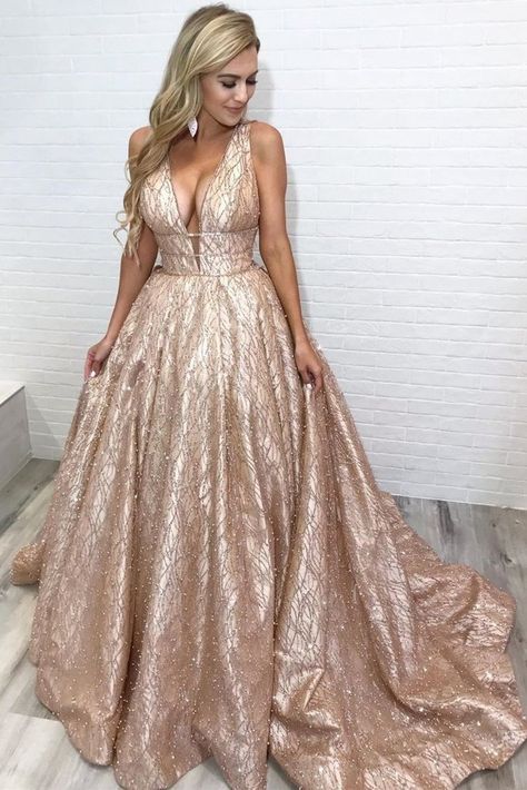 Rose Gold Prom Dresses, Golden Prom Dress, Sparkle Prom Dress, Gold Prom Dresses, Elegant Prom Dresses, Prom Dresses Sleeveless, Beaded Prom Dress, Long Prom Dresses, Prom Dresses Online