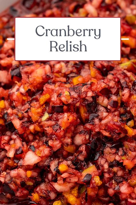 Cranberry relish is quick and easy to make, and is packed with tons of tart and sweet flavor. Made with oranges, apples, fresh cranberries, and just the right amount of sweetness, this holiday side dish keeps well, too, so it’s great to make ahead. Cranberry Orange Relish Recipes, Fresh Cranberry Recipes, Thanksgiving Casserole Recipes, Cranberry Orange Relish, Side Dishes For Ham, 40 Aprons, Cranberry Tart, Cranberry Thanksgiving, Holiday Side Dish