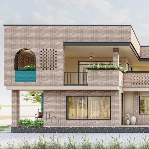 Architectural designer: farzaneh rahimpour Location: iran, qom @frz.arch Tell: 09128532004 Banglow Design, Minimalist Villa, Mosque Design Islamic Architecture, Architecture Design Presentation, Dubai Houses, Iranian Architecture, Mosque Design, Architectural Designer, Facade Architecture Design