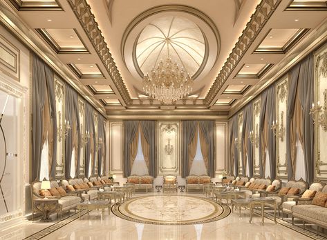 Majles of men in Riyadh on Behance Classic Living Room Interior Design, Classical Ceiling Design, Home Inside Design, Classic Interior Design Luxury, Decoration Things, Classic Living Room Design, Classic Furniture Living Room, Villa Apartment, Home Inside