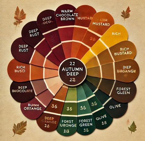 Warm Autumn Outfits Color Palettes, Fall Tones Colour Palettes, Fall Palette Outfits, Warm Autumn Color Palette Nails, Deep Autumn Colour Palette, Warm Autumn Colour Palette, Autumn Warm Palette, Autumn Skin Color Palette, Dark Autumn Color Analysis