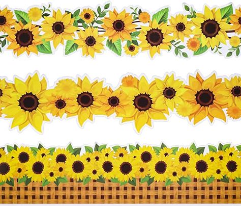 Amazon.com: nature themed bulletin board Sunflower Bulletin Board, Borders Classroom, Preschool Letter Crafts, English Classroom Decor, Bulletin Borders, Farmhouse Classroom, Sunflowers And Daisies, Easy Diy Room Decor, Bulletin Board Borders